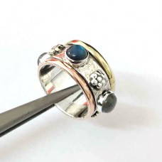 Natural Labradorite spinner Silver Ring